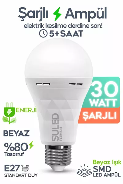 Rechargeable Bulb W Ultra Emergency & Camping Light V White  Socket Automatic % Energy Saving