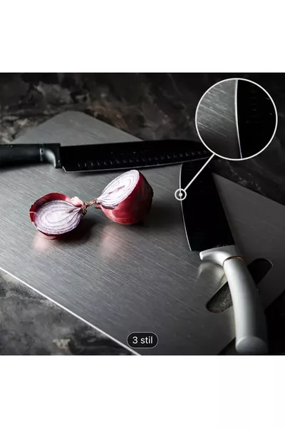 Paslanmaz Çelik Kesme Tahtası  cm Çok Amaçlı Kullanım