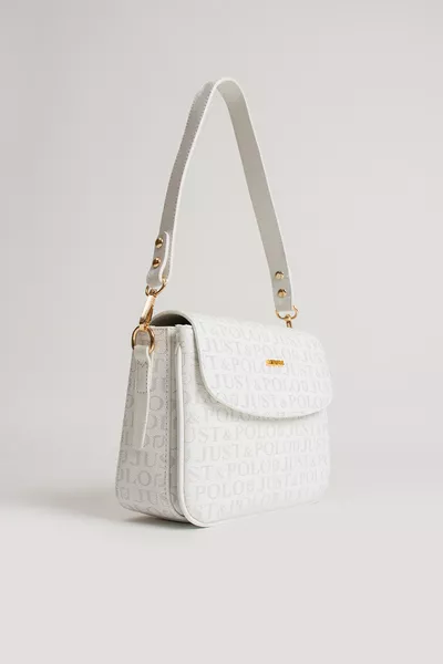 حقيبة كتف نسائية بيضاء موسم جديد قماش مونوغرام 