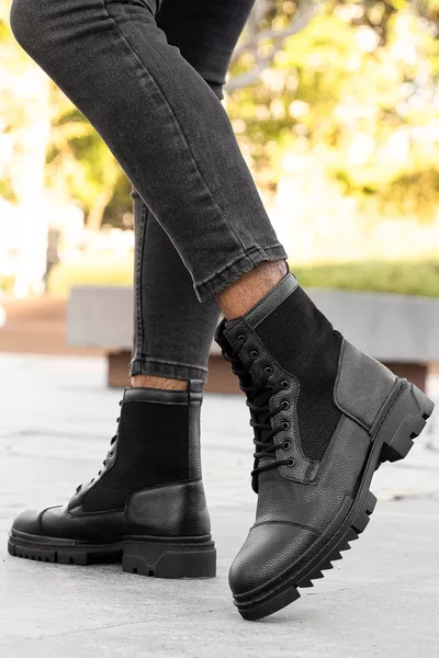 حذاء شتوي بسحاب مريح ومتين ضد الماء والبرد مع نعل مطاطي ضمان الجودة 