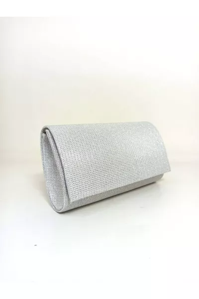 Women's silver glitter mini evening bag