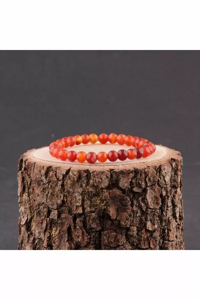 Сертифицирана Ахат Натурална Каменна Гривна 6 мм - 