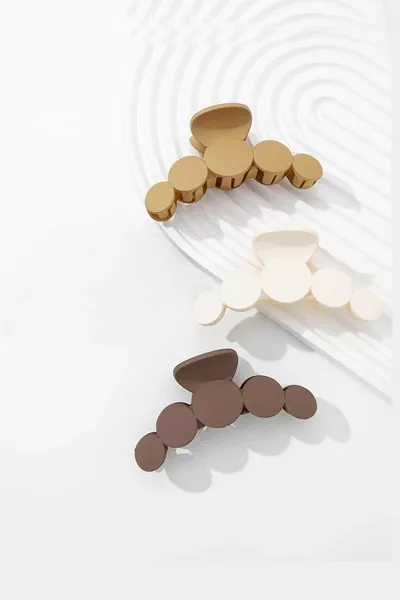 Комплект от 3 броя големи XL фиби за коса в черно и кафяво с бучки за жени