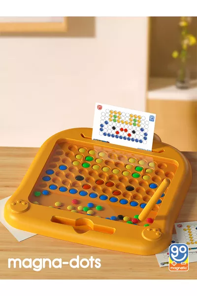 Magna Dots - Tavoletta di Codifica Magnetica Steam Arancione Gioco Attività Senza Schermo Blocchi da Costruzione Magnetici