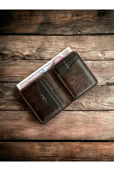 محفظة فريسكو من الجلد الطبيعي الملون - 6 فتحات للبطاقات وقسم واحد للنقد - مصنوعة يدوياً، أنيقة ومقاومة