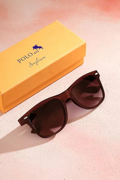 Occhiali da sole da uomo marroni con protezione 