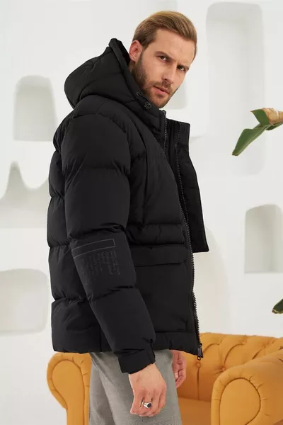 Men's Waterproof And Windproof Sports Inflatable Coat Black