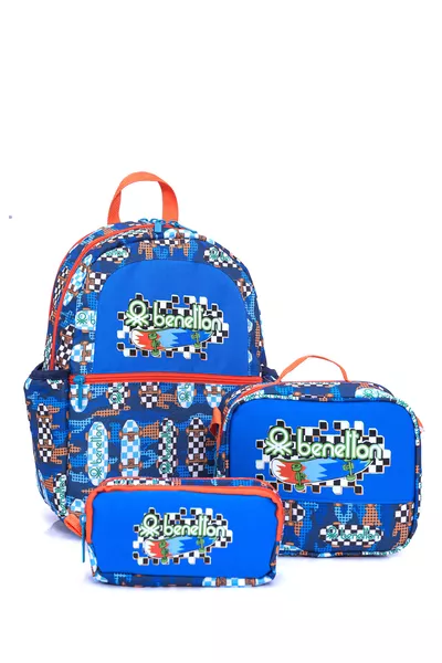 Boys' 3-Piece School Set Elementary School Backpack & Lunchbox & Pencil Case 