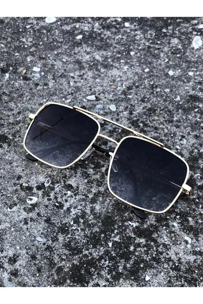 Reynmen Unisex Pilootmodel Zonnebril met Gouden Montuur en Zwart Verloopglas