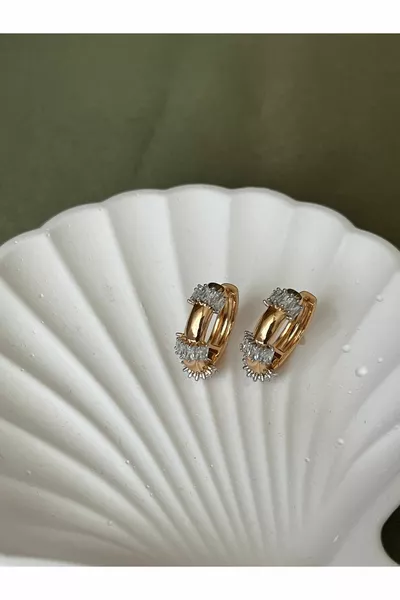 Baguette Stone Hoop Earrings