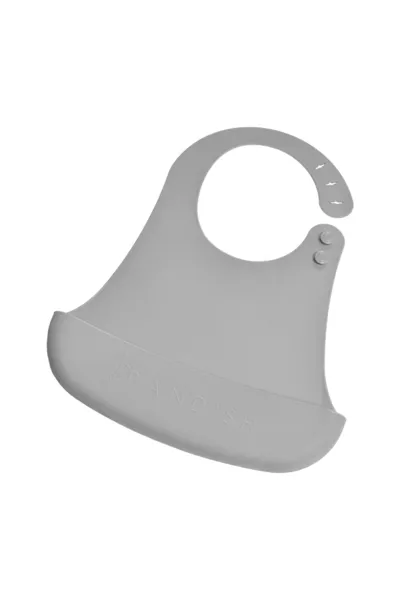 Bibsy Silicone Bib Moon Gray - gray