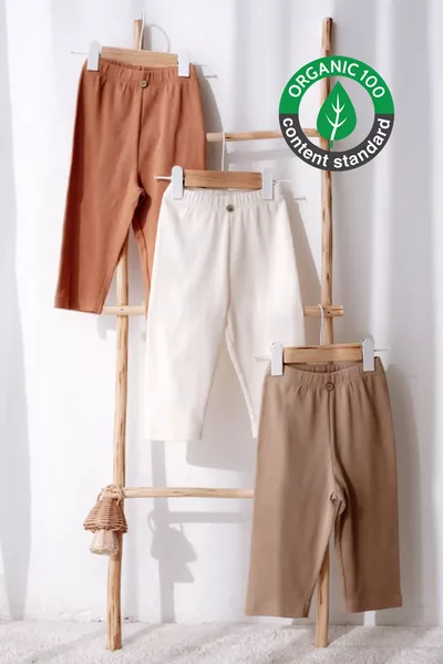 Комплект из трёх ребристых штанов для детей 0-3 лет