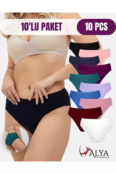 Slip bateau en coton pour femmes - Sous-vêtements colorés - Lot de 