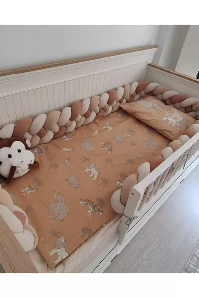 cm 4 Tissu de BERCEAU PROTECTEUR - Biscuit - Beige - Vison (convient aux lits de cm)