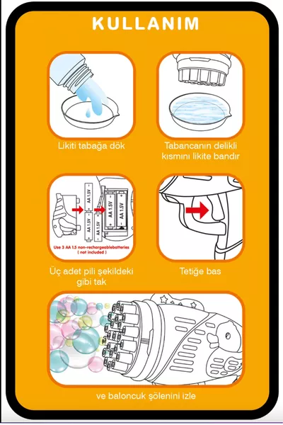 brkx TABANCASI LİKİTLİ PİLLİ  DELİKLİ PEMBE BALONCUK MAKİNESİ BUBBLE GUN gextr 