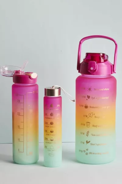 Exemple Gourde Motivante 3 pièces Bouteille d'eau 2L ml ml Tritan Bouteille de sport