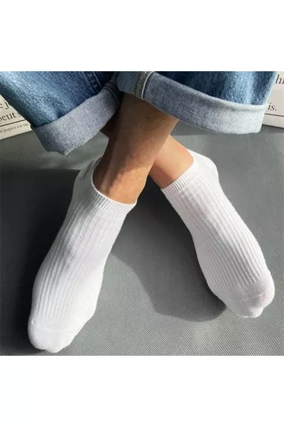 5 أزواج جوارب نسائية بيضاء بنقشة ديربي