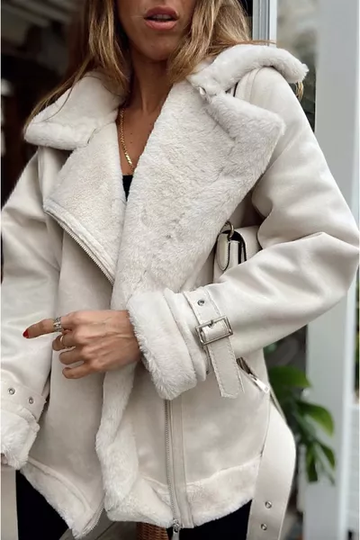 جاكيت من الجلد السويدي للجنسين مع حزام مدمج وتفاصيل حزام نسائي للموسم الجديد