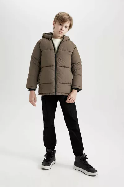 Boys' Waterproof Hooded Fleece-Lined Jacket WN