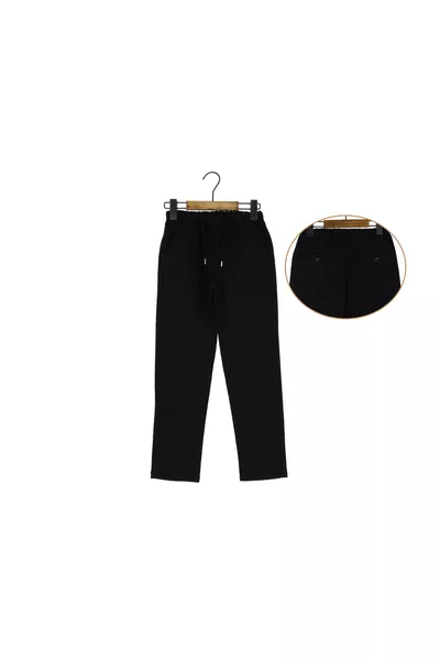 بنطال أولاد رجالي جاباردين بخصر مطاطي باللون الأسود