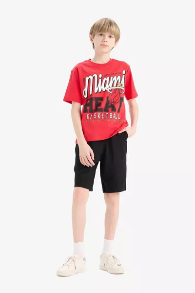Jungen Basic Einfarbige Bermuda-Shorts SM