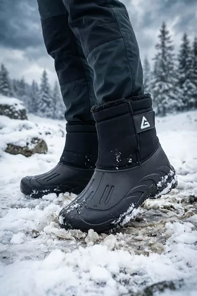 سترة رجالية شتوية مبطنة بالفرو من الداخل، مقاومة للماء، بإغلاق لاصق واحد، قابلة للتعديل عند الرقبة، بقاعدة مريحة يومية