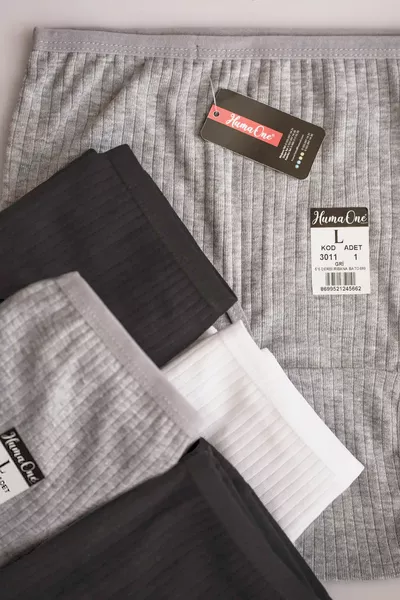 سراويل داخلية نسائية عالية الخصر مصنوعة من القطن %، مجموعة من 5 قطع، ألوان: أسود، رمادي، أبيض 