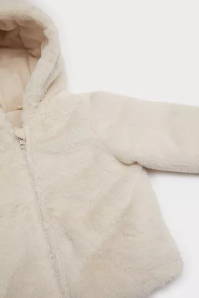 Giacca con cappuccio in peluche foderata in pile per bambina AU