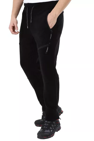 Men's Black Tactical Cargo Outdoor Fleece Pants
