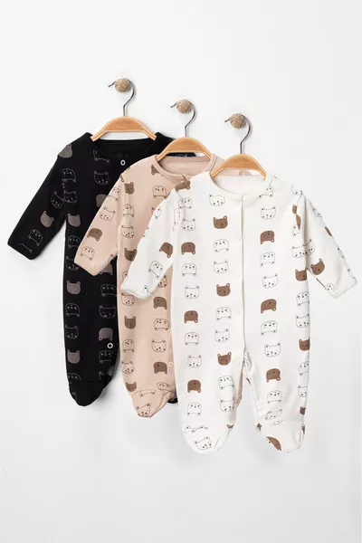 Jongensbaby kleurrijk patroon 3-delige romper set voor pasgeborenen 3-6-9 maanden, ziekenhuisuitzet