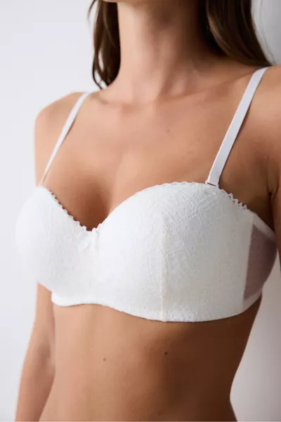 Lotus Lace White Bra