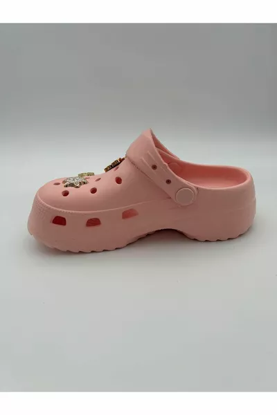 Çocuk Yüksek Taban Süslü Cross Terlik