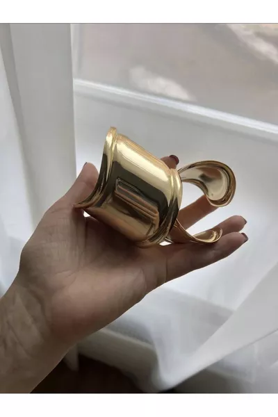 Tiffany Model Gold Color Thick Cuff Bracelet