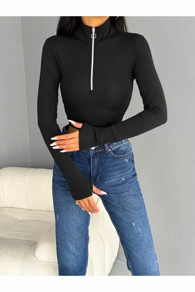 سستة الاصبع المفاجئة تمتد النسيج طويلة الأكمام bodysuit