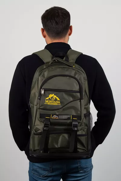 حقيبة ظهر كبيرة مقاومة للماء بسعة + لتر للتخييم والمغامرات من مونتانا بلون أخضر زيتي