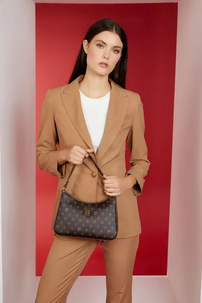 Borsa a Spalla Donna Monogram Caffè 
