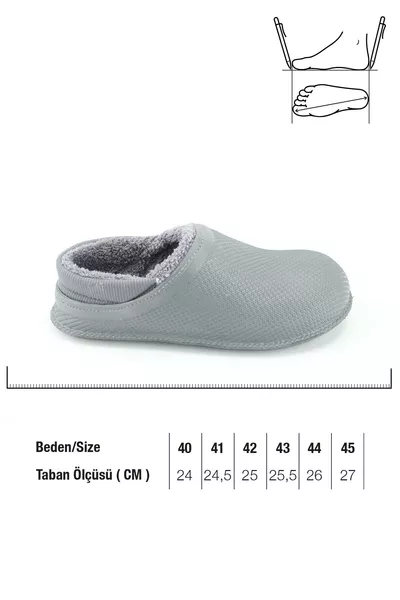 شبشب رجالي شتوي بطانة فرو EVA بنعل صامت للمنزل والحديقة