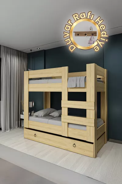 سرير بطابقين للشباب متوافق مع السرير السفلي، سرير صافي مع أسرَّة للأطفال