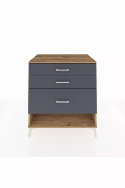 خزانة أدراج كرونوس بثلاثة أدراج - صنوبر/أنترسيت