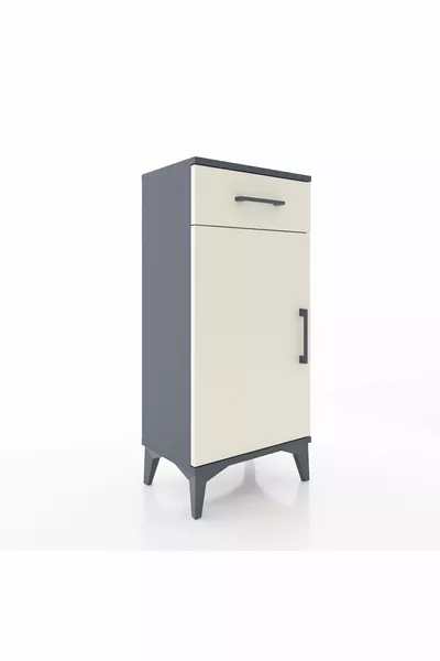 أرجيس كومودين بدرجين ورف واحد وباب واحد أنترسايت-رصاصي