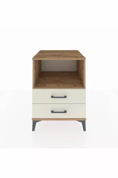 خزانة كرونوس بجرف واحد ودرجين من خشب الصنوبر وحجر الصوان