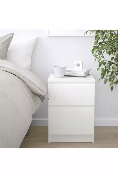 طاولة جانبية، بيضاء، سم