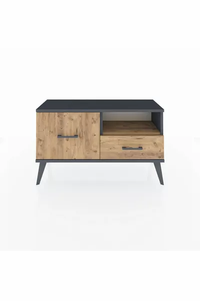 خزانة أرجس بدرجين ورف واحد أنثراسيت-صنوبر