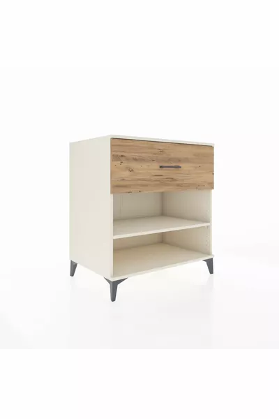 خزانة كرونوس بدرج واحد ورف واحد - حجر القمر والصنوبر