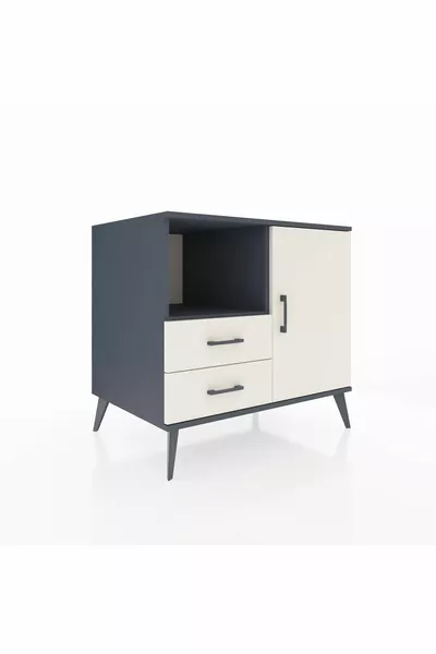 Kronos Şifonyer 2 Raflı 2 Çekmeceli Tek Kapaklı  Antrasit-Aytaşı