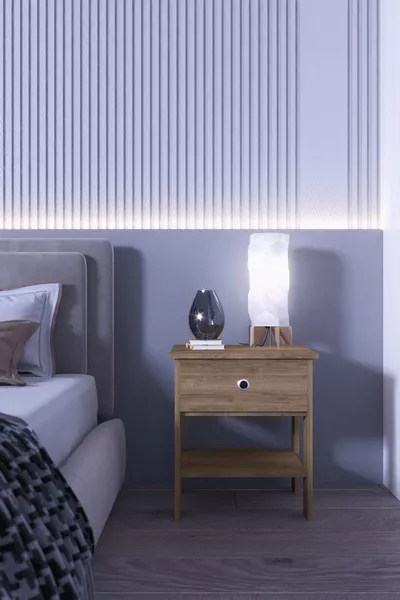 Нощно шкафче с чекмедже и отделения, МДФ