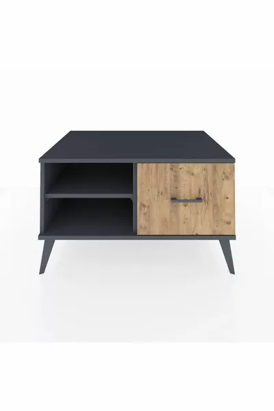 Kronos Dressoir Enkele Plank Enkele Lade Antraciet-Antraciet/Den