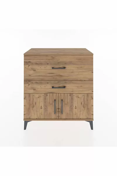 Hyperion Şifonyer 2 Çekmeceli 2 Kapaklı  Çam-Çam