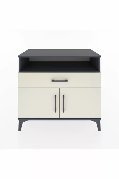 Hyperion Şifonyer Tek Raflı Tek Çekmeceli 2 Kapaklı  Antrasit-Aytaşı