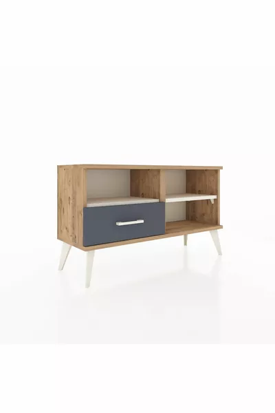 Arges Şifonyer 2 Raflı Tek Çekmeceli  Çam-Aytaşı/Antrasit